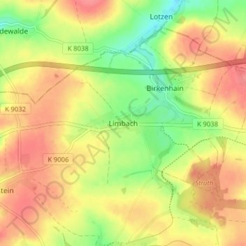 Limbach topographic map, elevation, terrain