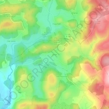 Le Rat topographic map, elevation, terrain