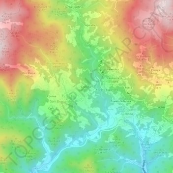 Castellari topographic map, elevation, terrain