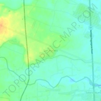 San Placido topographic map, elevation, terrain