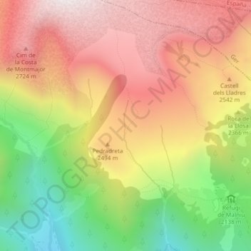 la Tossa topographic map, elevation, terrain