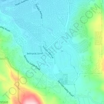 Bennett Valley topographic map, elevation, terrain