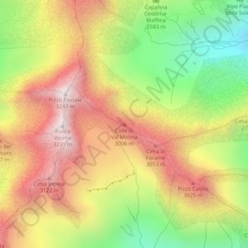 Colle di Val Molina topographic map, elevation, terrain