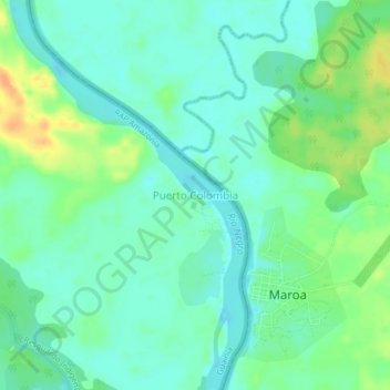 Puerto Colombia topographic map, elevation, terrain