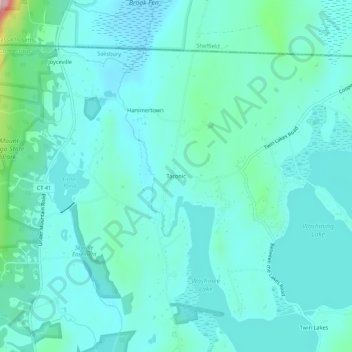Taconic topographic map, elevation, terrain