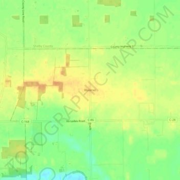 Bloomer topographic map, elevation, terrain