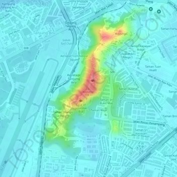 Kopungit topographic map, elevation, terrain