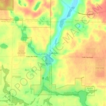 Cedar Run topographic map, elevation, terrain