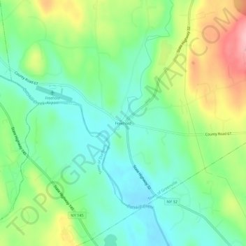 Freehold topographic map, elevation, terrain