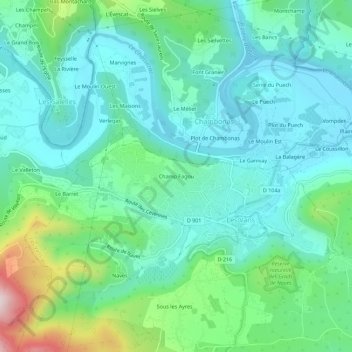 Champ Fagou topographic map, elevation, terrain
