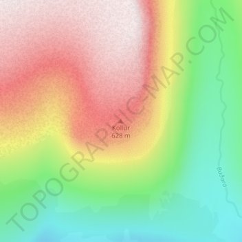 Kollur topographic map, elevation, terrain