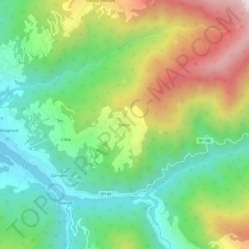 Piuzzo topographic map, elevation, terrain