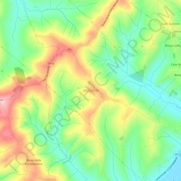 Roncitelli topographic map, elevation, terrain