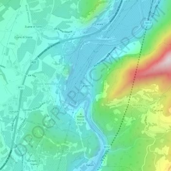 Ceraino topographic map, elevation, terrain