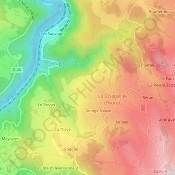 Prat Communal topographic map, elevation, terrain