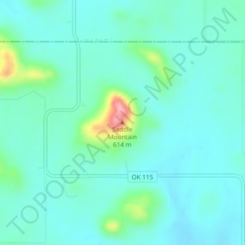 Saddle Mountain topographic map, elevation, terrain