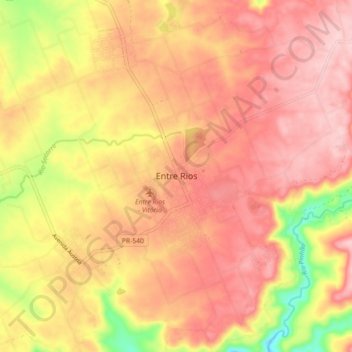 Entre Rios topographic map, elevation, terrain