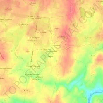 La Poissonnerie topographic map, elevation, terrain