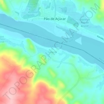 Niteroi topographic map, elevation, terrain