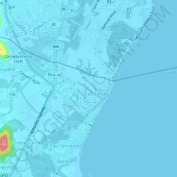 Sitio Bakhaw topographic map, elevation, terrain