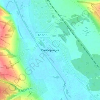 Raihorodka topographic map, elevation, terrain