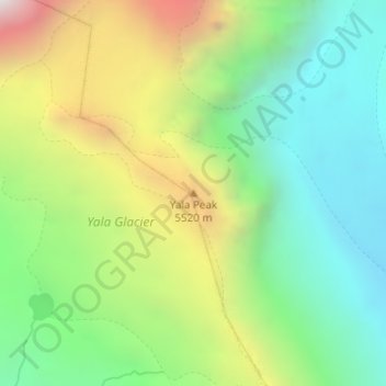 Yala Peak topographic map, elevation, terrain