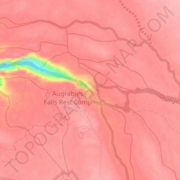 Augrabies Falls topographic map, elevation, terrain