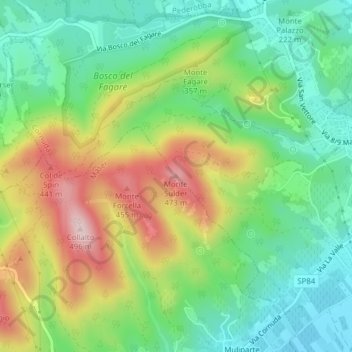 Monte Sulder topographic map, elevation, terrain