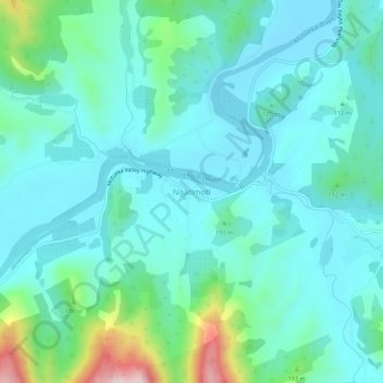 Ngātīmoti topographic map, elevation, terrain