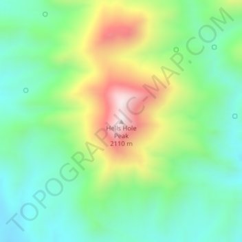 Hells Hole Peak topographic map, elevation, terrain