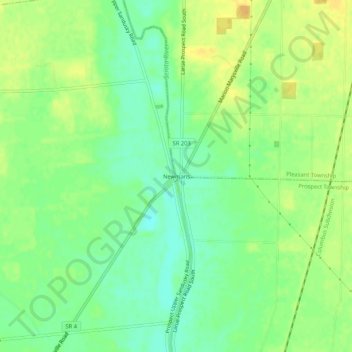 Newmans topographic map, elevation, terrain