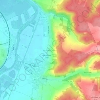 Les Hautes Fourches topographic map, elevation, terrain