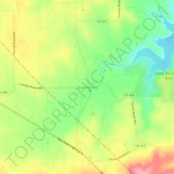 Spicewood topographic map, elevation, terrain