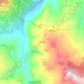Primaore topographic map, elevation, terrain