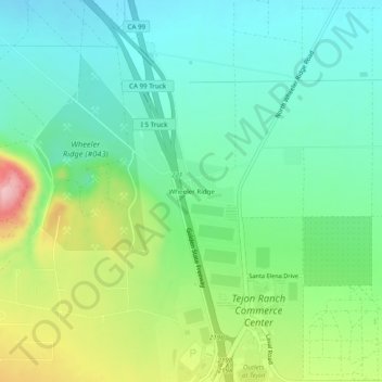 Wheeler Ridge topographic map, elevation, terrain