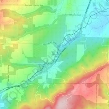 Chehalem topographic map, elevation, terrain