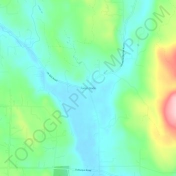 Forest Glade topographic map, elevation, terrain