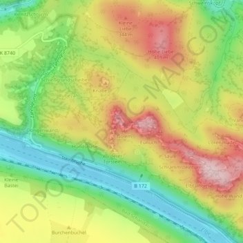Drohne topographic map, elevation, terrain