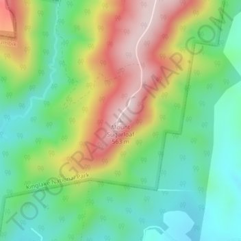 Mount Sugarloaf topographic map, elevation, terrain
