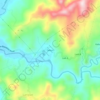 Tablon topographic map, elevation, terrain