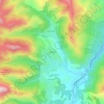 La Bastide topographic map, elevation, terrain