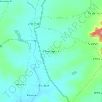 Chandapura topographic map, elevation, terrain