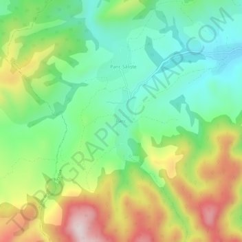 Panc topographic map, elevation, terrain