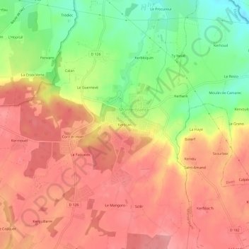 Kerscan topographic map, elevation, terrain