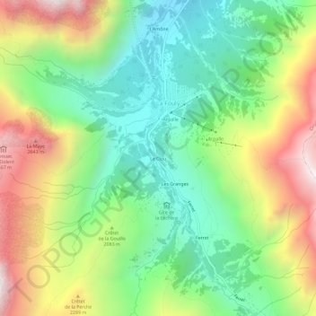 Le Clou topographic map, elevation, terrain