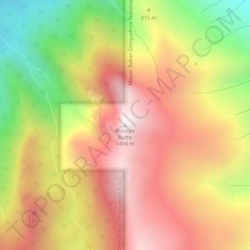 Russian Butte topographic map, elevation, terrain