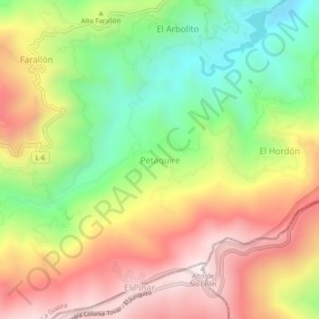 Petaquire topographic map, elevation, terrain
