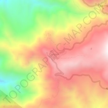 Quipan topographic map, elevation, terrain
