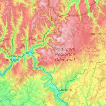 Waldbrunn topographic map, elevation, terrain