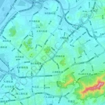 Shuangshan topographic map, elevation, terrain